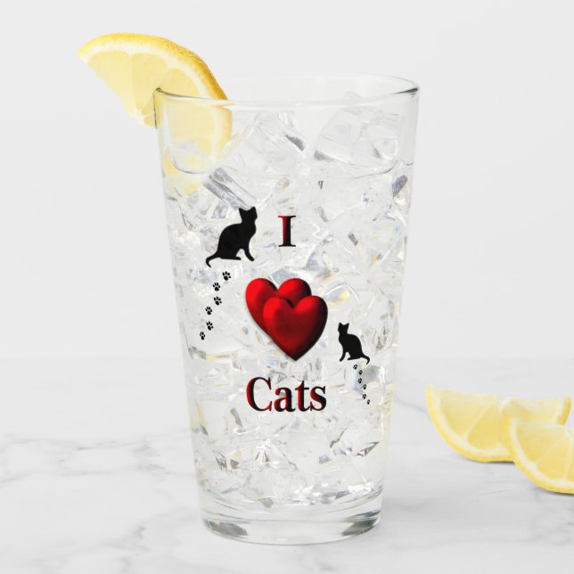 Verre I Heart Cats (Devant glace)