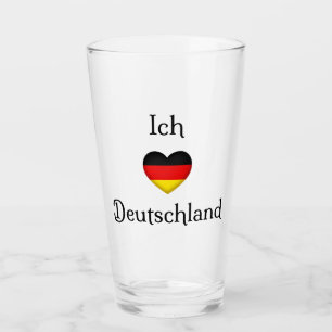 Verre "I Heart Germany" Allemand Pride World Traveller