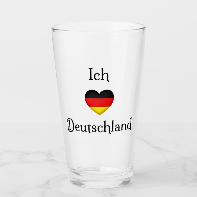 Verre "I Heart Germany" Allemand Pride World Traveller (Devant)