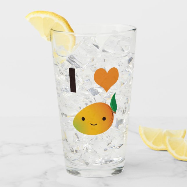 Verre I Heart Mango (Devant glace)