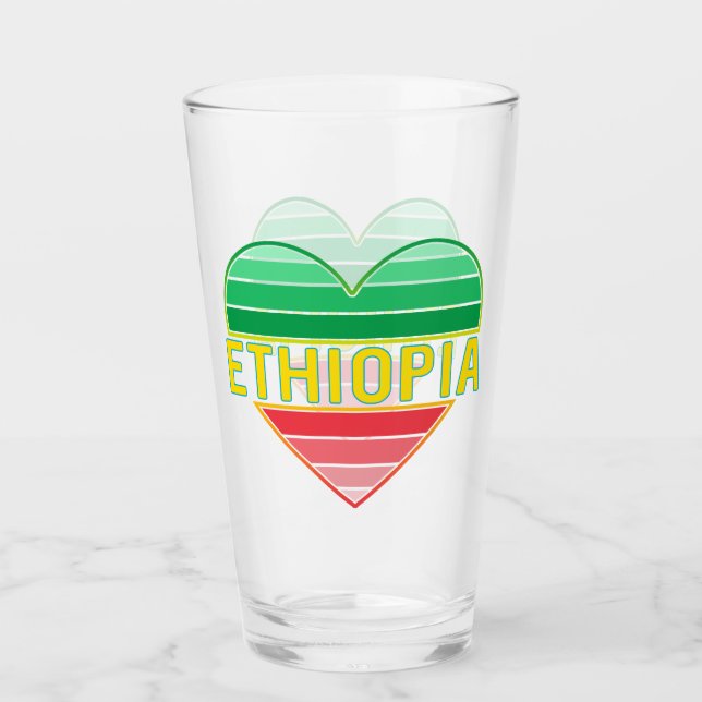 Verre I Love Ethiopia, Ethiopian Heart (Devant)