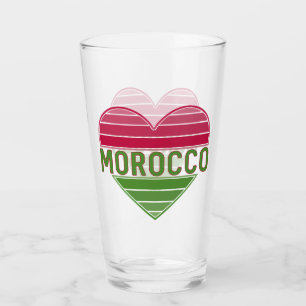 Verre I Love Morocco, coeur marocain