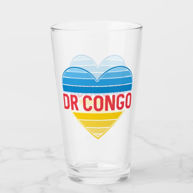 Verre I Love RD Congo, Congo-Kinshasa Coeur (Devant)