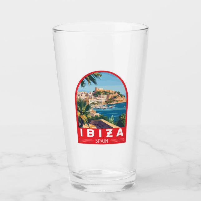 Verre Ibiza Espagne Illustration Voyage Art Vintage (Devant)