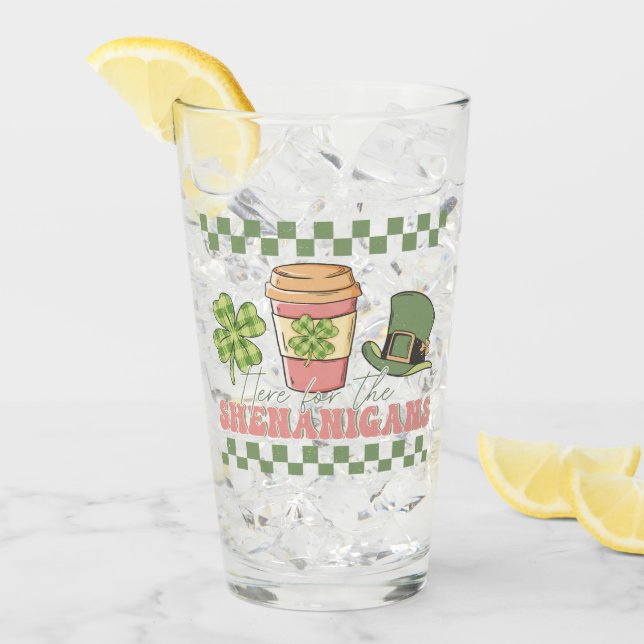 Verre Ici Pour Les Shenanigans - Café En Clover (Devant glace)