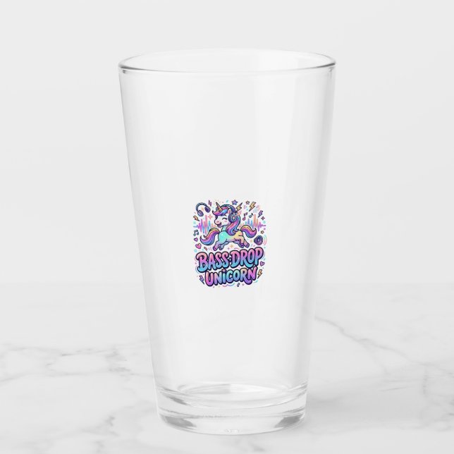 Verre Idée de cadeau licorne basse drop typographie Des (Devant)
