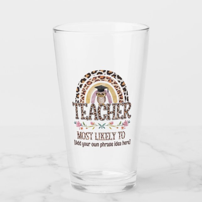 Verre Idées Cadeaux 🎓 Enseignant : Les Plus Susceptible (Devant)