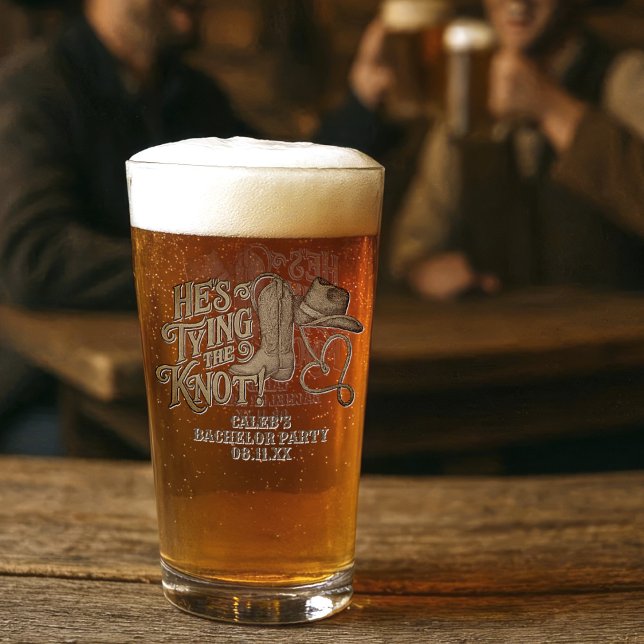 Verre Il Attache le Nœud Fête de Bachelor Cowboy Amusant (Créateur téléchargé)