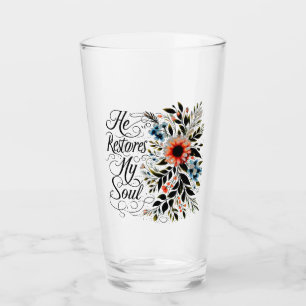 Verre Il restaure mon âme floral