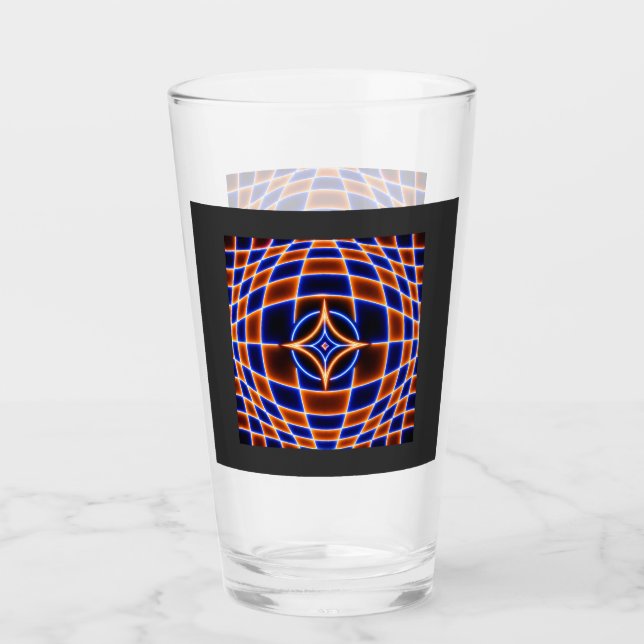 Verre Illusion d'optique étoile tourbillon néon – Bleu O (Devant)