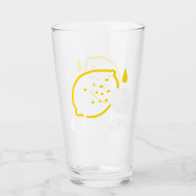 Verre Illustration Abstraite au citron - Art des agrumes (Devant)