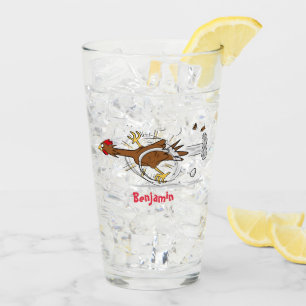 Verre Illustration amusante de poulet cool