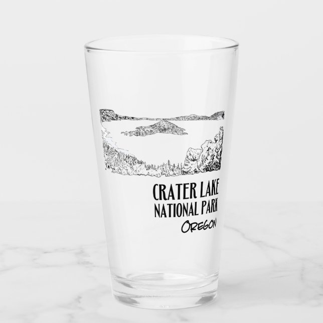 Verre Illustration artistique du parc national Crater La (Devant)