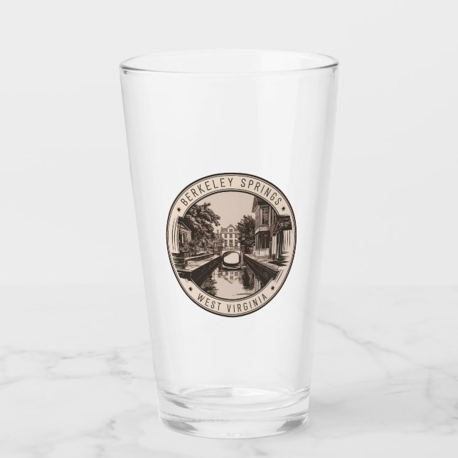 Verre Illustration Badge de Berkeley Springs Virginie Oc (Devant)