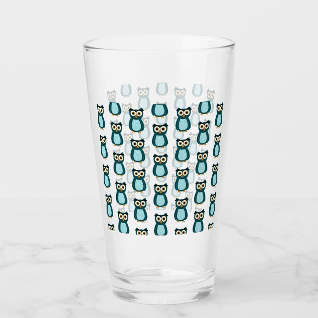 Verre Illustration Blue Owl (Devant)