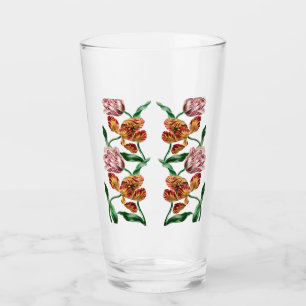 Verre Illustration botanique de la tulipe vintage