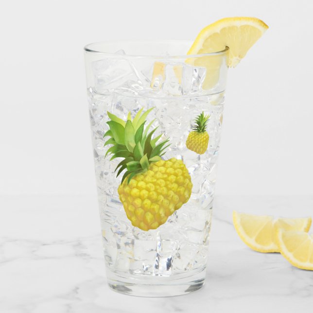 Verre Illustration d'ananas (Dos glace)