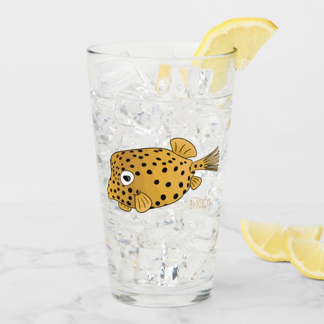 Verre Illustration de boxfish jaune (Dos glace)