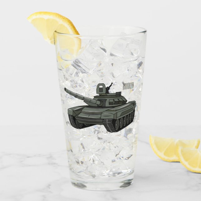Verre Illustration de caricature de réservoir (Devant glace)