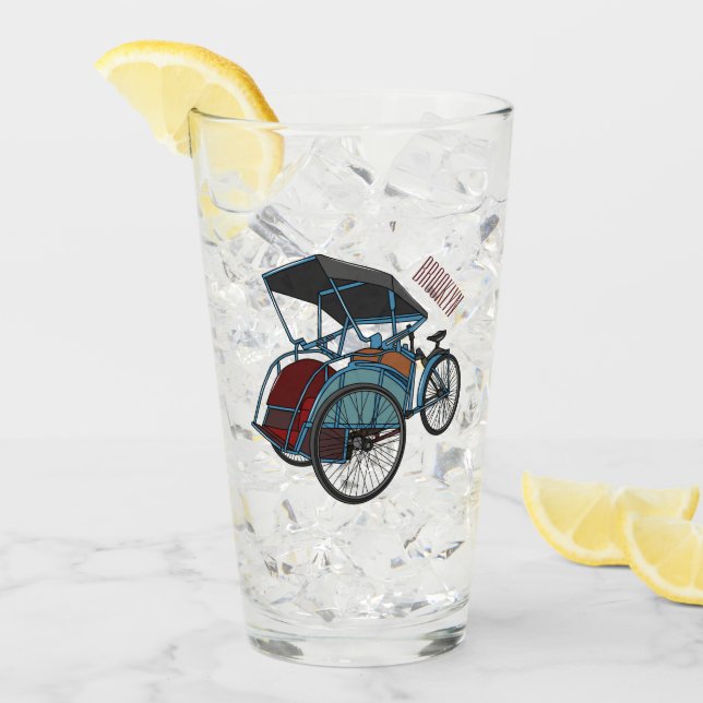 Verre Illustration de cyclo-pousse (Devant glace)