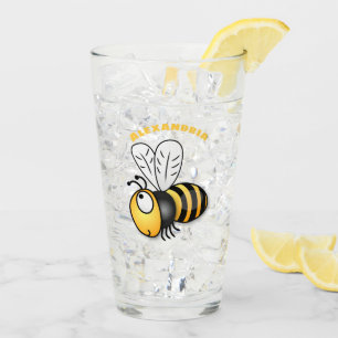 Verre Illustration de dessin animé d'abeilles joyeux