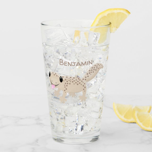 Verre Illustration de dessin animé de gecko bronzé tache (Dos glace)