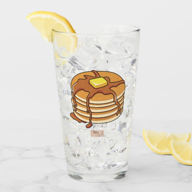 Verre Illustration de dessin animé de Pancake (Devant glace)