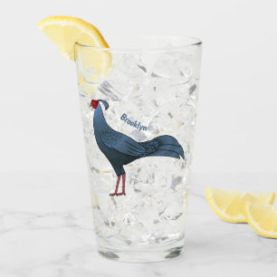 Verre illustration de dessin animé d'oiseau à dos de feu