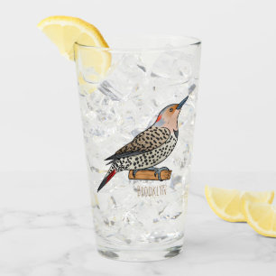 Verre illustration de dessin animé d'oiseau pic flamboya