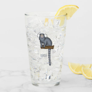 Verre illustration de dessin animé d'ouistiti commun