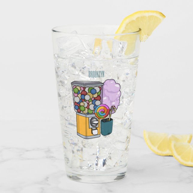 Verre Illustration de dessin de bonbon (Dos glace)
