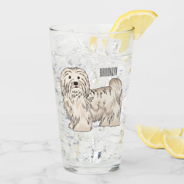 Verre Illustration de dessin de chien de Havan (Dos glace)
