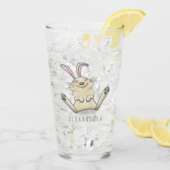 Verre Illustration de dessin de lapin lapin mou (Dos glace)