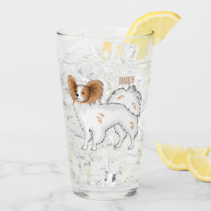 Verre Illustration de dessin pour chien de Papillon