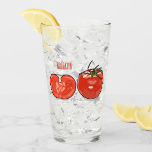 Verre Illustration de dessin sur la tomate