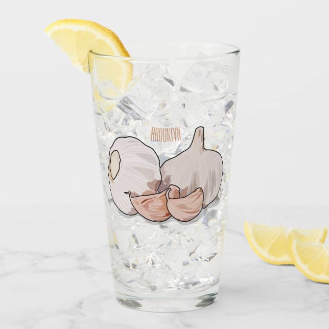 Verre Illustration de dessin sur l'ail (Devant glace)