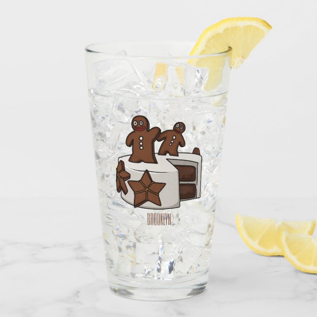 Verre Illustration de gâteau de pain d'épices (Dos glace)