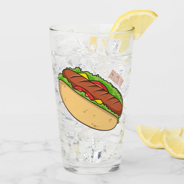 Verre Illustration de Hot dog (Dos glace)