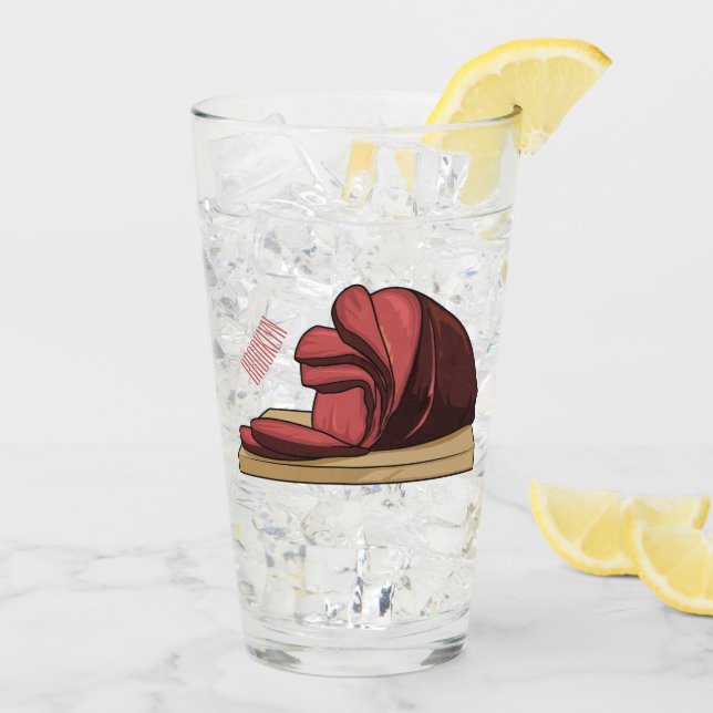 Verre Illustration de jambon (Dos glace)
