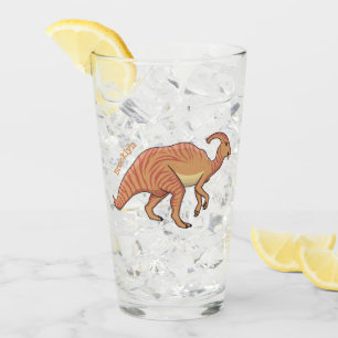 Verre Illustration de la caricature de dinosaure du para