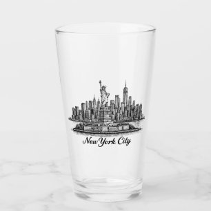 Verre Illustration de la ligne d'horizon de la ville de