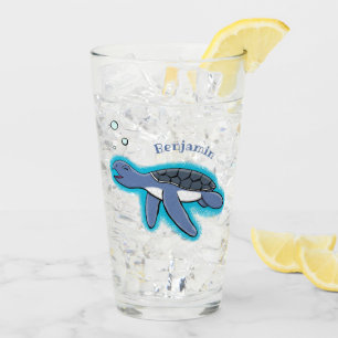 Verre Illustration de la petite tortue de mer