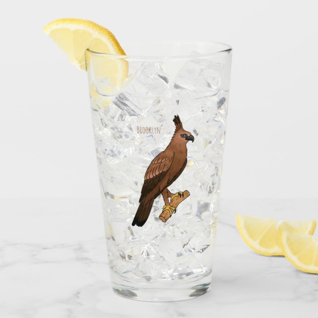 Verre Illustration de l'aigle à faucon de Javan (Devant glace)