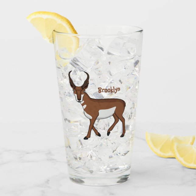 Verre Illustration de l'antilope Pronghorn (Devant glace)