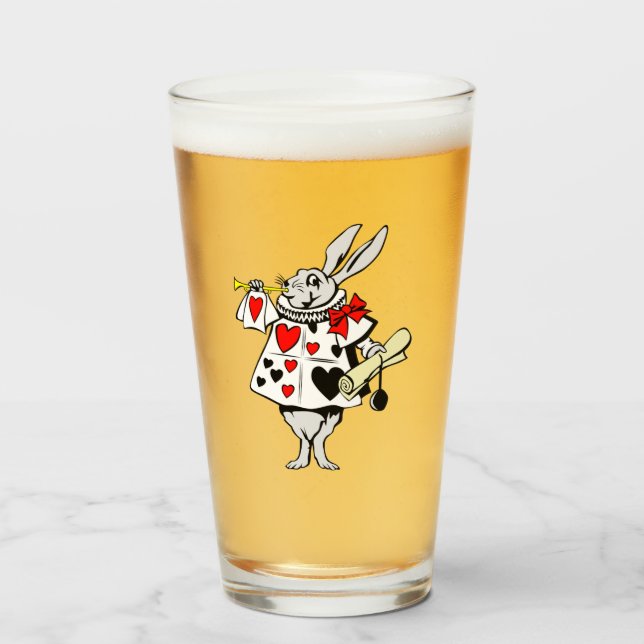 Verre Illustration de lapin blanc (Devant (rempli))