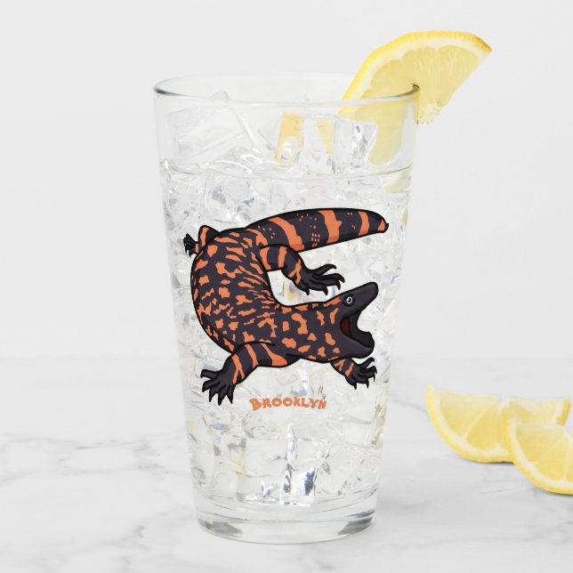 Verre Illustration de lézard géant affamé (Dos glace)