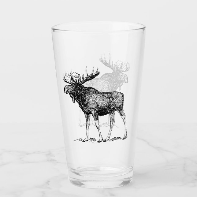 Verre Illustration de l'orignal noir russe (Devant)