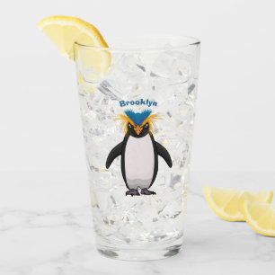 Verre Illustration de mignon macaroni pingouin