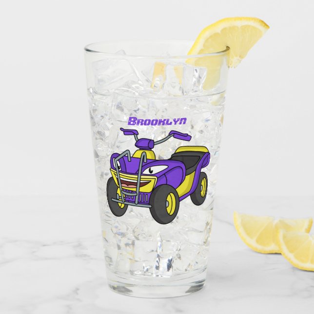 Verre Illustration de moto Purple Quad (Dos glace)