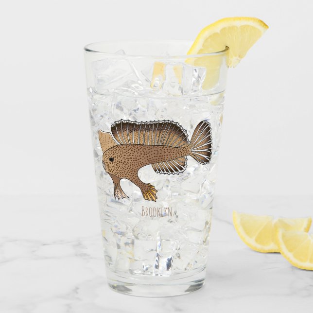 Verre Illustration de poisson à main (Dos glace)